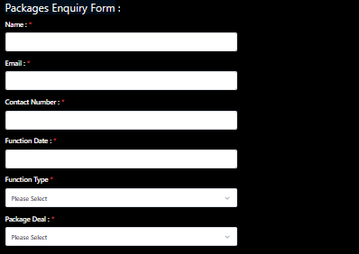 packages enquiry form