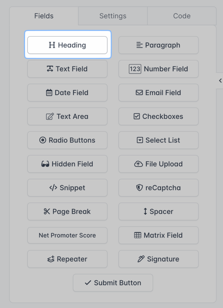 Adding Title or Heading on Forms
