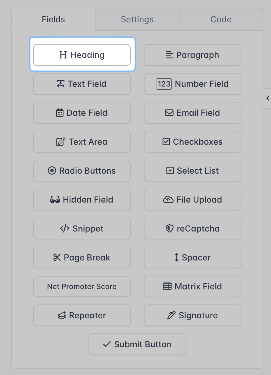 Form Examples Title Adding Title or Heading on Forms | ShForm Form Builder
