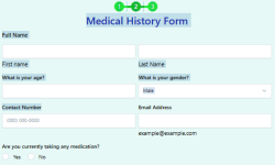 Medical history form